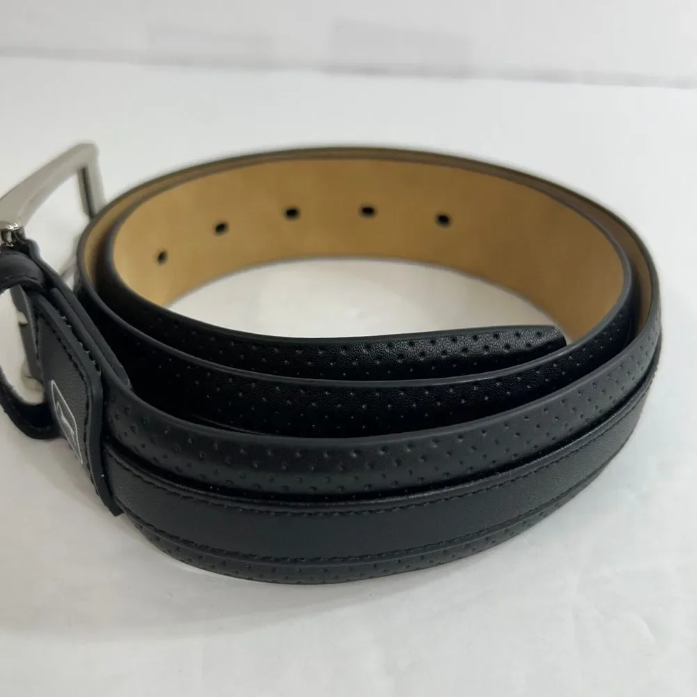 PGA Tour All-in-One Belt Mens 30 Black Faux‎ Leather Silver Buckle $45